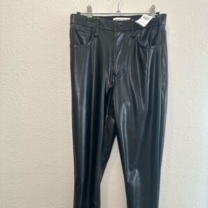 Black Skinny High Rise Faux Leather Pants